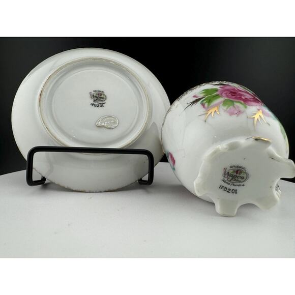 Vintage Napco Hand Painted Miniature Tea Cup & Saucer - Picture 8 of 10